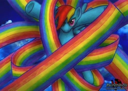 Size: 2800x2000 | Tagged: safe, artist:metadragonart, rainbow dash, pegasus, pony, fight, rainbow, solo, trail