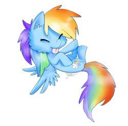 Size: 901x886 | Tagged: safe, artist:teranen, derpibooru import, rainbow dash, pegasus, pony, cute, eyes closed, filly, filly rainbow dash, simple background, solo, tongue out, transparent background