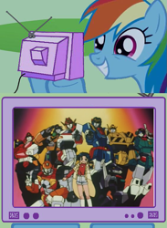 Size: 563x771 | Tagged: safe, rainbow dash, pegasus, pony, brave police j-decker, brave series, deckerd, drill boy, duke knight, dumpson, exploitable meme, gunmax, mccrane, meme, obligatory pony, power joe, shadowmaru, tv meme, yuuta tomonaga