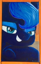 Size: 718x1112 | Tagged: safe, artist:colorsceempainting, princess luna, alicorn, pony, canvas, food, orange, painting, solo, traditional art