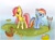 Size: 1437x1055 | Tagged: safe, artist:capreola, fluttershy, rainbow dash, duck, pegasus, pony, filly, younger