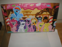 Size: 2816x2112 | Tagged: safe, artist:scarred-spike, derpibooru import, applejack, fluttershy, pinkie pie, rainbow dash, rarity, twilight sparkle, irl, mane six, perler beads, photo, pixel art