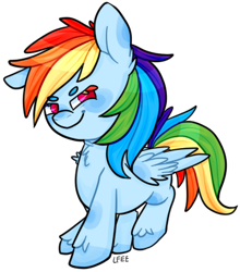 Size: 377x428 | Tagged: safe, artist:soullessteddybear, rainbow dash, pegasus, pony, blue coat, female, mare, multicolored mane, solo, unshorn fetlocks