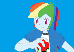 Size: 629x443 | Tagged: safe, artist:dino-kbases, artist:elmarcosluckydel96, derpibooru import, rainbow dash, equestria girls, crossover, pokéball, pokémon, solo, trace