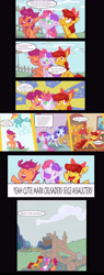 Size: 3000x7892 | Tagged: safe, artist:dunnstar, derpibooru import, apple bloom, applejack, big macintosh, rainbow dash, rarity, scootaloo, sweetie belle, earth pony, pegasus, pony, unicorn, catapult, comic, cutie mark crusaders, male, stallion