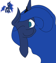 Size: 894x1000 | Tagged: safe, artist:treble clefé, princess luna, alicorn, pony, cute, hidden wings, one eye closed, solo, wink