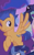 Size: 266x425 | Tagged: safe, screencap, flash sentry, night light, princess luna, alicorn, pegasus, pony, the last problem, cropped, cutie mark, leak, male, offscreen character, smiling, solo focus, wings