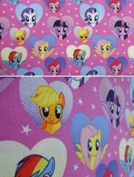 Size: 1280x1688 | Tagged: safe, derpibooru import, part of a set, applejack, fluttershy, pinkie pie, rainbow dash, rarity, twilight sparkle, twilight sparkle (alicorn), alicorn, earth pony, pegasus, pony, unicorn, fabric, female, heart, jo-ann's fabrics, mane six, mare, merchandise, photo