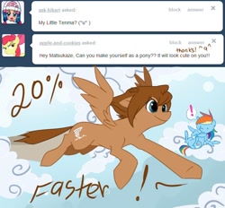 Size: 635x589 | Tagged: artist needed, safe, rainbow dash, pegasus, pony, 20% cooler, crossover, inazuma eleven, inazuma eleven go, matsukaze tenma, ponified, tumblr