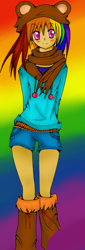 Size: 400x1173 | Tagged: safe, artist:derpyleinad, rainbow dash, human, humanized, moderate dark skin, solo