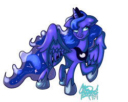 Size: 2524x2024 | Tagged: safe, artist:mannybcadavera, princess luna, alicorn, pony, female, mare, simple background, smiling, solo, transparent background