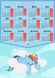 Size: 3508x4961 | Tagged: safe, artist:e-49, derpibooru import, rainbow dash, pegasus, pony, calendar, sleepydash, solo