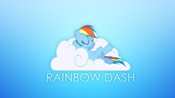 Size: 1920x1080 | Tagged: safe, artist:fiftyniner, artist:rainbowcrab, rainbow dash, pegasus, pony, cloud, minimalist, solo, vector, wallpaper