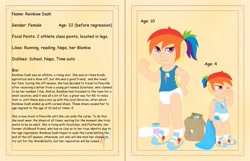 Size: 1113x718 | Tagged: safe, artist:the-crusader-network, derpibooru import, rainbow dash, human, age regression, diaper, humanized, pullup (diaper)