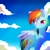 Size: 5000x5000 | Tagged: safe, artist:derpiliciouspony, rainbow dash, pegasus, pony, absurd resolution, blue coat, female, mare, multicolored mane, solo