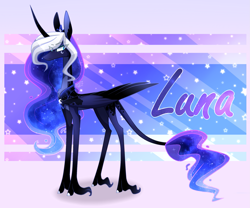 Size: 2647x2203 | Tagged: safe, artist:sugaryicecreammlp, princess luna, alicorn, pony, alternate design, solo, unshorn fetlocks