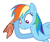 Size: 522x443 | Tagged: safe, derpibooru exclusive, derpibooru import, rainbow dash, pegasus, pony, female, mare, meme, simple background, solo, sweating towel guy, vector, white background