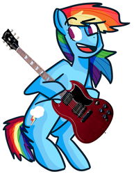 Size: 1024x1325 | Tagged: safe, artist:lazycrazyluis, rainbow dash, pegasus, pony, blue coat, female, guitar, mare, multicolored mane, solo