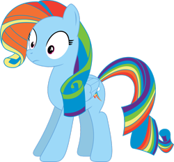 Size: 1024x954 | Tagged: safe, artist:w0lfylicious, rainbow dash, .svg available, fusion, hilarious in hindsight, mane swap, rainbow fash, raridash, simple background, solo, transparent background, vector