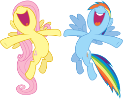 Size: 7876x6351 | Tagged: safe, artist:rainbowplasma, fluttershy, rainbow dash, pegasus, pony, absurd resolution, female, mare, simple background, transparent background, vector