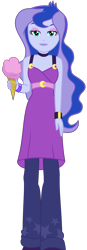 Size: 1653x4753 | Tagged: safe, artist:sketchmcreations, princess luna, vice principal luna, equestria girls, equestria girls series, the road less scheduled, the road less scheduled: celestia, spoiler:choose your own ending (season 2), spoiler:eqg series (season 2), clothes, dress, female, food, ice cream, ice cream cone, music festival outfit, pants, simple background, transparent background, vector