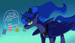 Size: 5000x2900 | Tagged: safe, artist:silverhopexiii, princess luna, alicorn, pony, fangs, female, mare, nightmare luna, slit eyes, smiling, solo