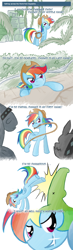 Size: 800x2746 | Tagged: safe, artist:feather, rainbow dash, diamond dog, pegasus, pony, ask, ask rainbow danger dash, hat, mouth hold, tumblr, whip