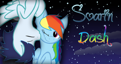 Size: 1024x544 | Tagged: safe, artist:simby-pika, derpibooru import, rainbow dash, soarin', pegasus, pony, female, male, shipping, soarindash, straight