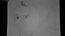 Size: 3264x1836 | Tagged: safe, artist:krumpcakes, princess luna, alicorn, pony, jewelry, looking at you, regalia, spread wings, traditional art, wings