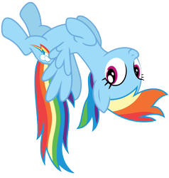 Size: 5279x5537 | Tagged: safe, artist:estories, derpibooru import, rainbow dash, pegasus, pony, absurd resolution, cute, dashabetes, looking at you, majestic as fuck, simple background, solo, transparent background, upside down, vector