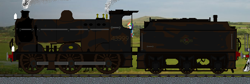 Size: 836x280 | Tagged: safe, artist:westrail642fan, derpibooru import, rainbow dash, oc, oc:fowler 4f 43999, oc:westrail 644, pegasus, pony, british rail, british railways, class 19, countryside, england, fowler, fowler 4f, my little pony: origins, realistic background, steam engine, steam train, train, westrail