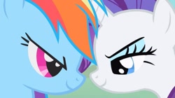 Size: 725x406 | Tagged: safe, edit, rainbow dash, rarity, pegasus, pony, unicorn, female, lesbian, raridash, shipping