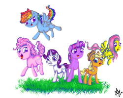 Size: 1000x800 | Tagged: safe, artist:tagknight773, derpibooru import, applejack, fluttershy, pinkie pie, rainbow dash, rarity, twilight sparkle, twilight sparkle (alicorn), alicorn, earth pony, pegasus, pony, unicorn, mane six