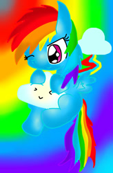 Size: 608x925 | Tagged: safe, artist:ameliayap, rainbow dash, pegasus, pony, blue coat, female, mare, multicolored mane, solo, x3