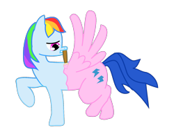 Size: 1600x1200 | Tagged: safe, artist:bellalysewinchester, firefly, rainbow dash, pegasus, pony, g1, bodypaint, g4 to g1, generation leap, paint, paint in hair, paint on feathers, paint on fur