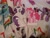 Size: 2592x1944 | Tagged: safe, derpibooru import, pinkie pie, rainbow dash, rarity, twilight sparkle, twilight sparkle (alicorn), alicorn, earth pony, pegasus, pony, unicorn, bedsheets, doll, merchandise, stars, toy, wooden