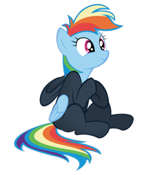 Size: 1513x1600 | Tagged: safe, artist:v-d-k, derpibooru import, rainbow dash, pegasus, pony, catsuit, ninja, rainbow dash always dresses in style, simple background, solo, transparent background, vector