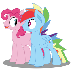 Size: 1600x1600 | Tagged: safe, artist:dr-whiskey, derpibooru import, bubble berry, pinkie pie, rainbow blitz, rainbow dash, earth pony, pegasus, pony, rule 63, simple background, transparent background