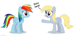 Size: 2500x1228 | Tagged: safe, artist:larsurus, derpibooru import, derpy hooves, rainbow dash, pegasus, pony, female, mare, simple background, transparent background, vector