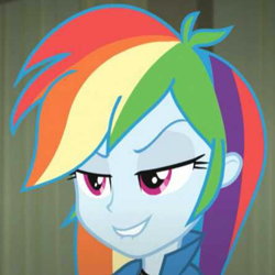 Size: 512x512 | Tagged: safe, derpibooru import, edit, rainbow dash, equestria girls, lip bite