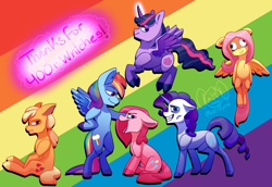 Size: 1189x816 | Tagged: safe, artist:miz-jynx, derpibooru import, applejack, fluttershy, pinkie pie, rainbow dash, rarity, twilight sparkle, twilight sparkle (alicorn), alicorn, earth pony, pegasus, pony, unicorn, derp, female, headcanon, insanity, mane six, mare, pinkamena diane pie