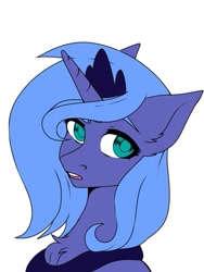 Size: 453x604 | Tagged: safe, artist:tigra0118, princess luna, alicorn, pony, bust, colored, female, flat colors, looking at you, my little pony, portrait, princess, s1 luna, solo