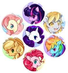 Size: 1275x1360 | Tagged: safe, artist:suguri, derpibooru import, applejack, fluttershy, pinkie pie, rainbow dash, rarity, twilight sparkle, earth pony, pegasus, pony, unicorn, mane six