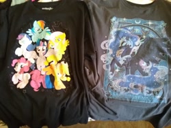 Size: 2592x1944 | Tagged: safe, derpibooru import, applejack, fluttershy, nightmare moon, pinkie pie, rainbow dash, rarity, twilight sparkle, twilight sparkle (alicorn), alicorn, earth pony, pegasus, pony, unicorn, clothes, t-shirt, welovefine