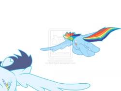 Size: 1024x768 | Tagged: safe, artist:ajmstudios, artist:birdivizer, artist:birdspirit, rainbow dash, soarin', pegasus, pony, female, flying, male, plot, shipping, soarindash, straight