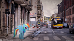 Size: 1024x575 | Tagged: safe, rainbow dash, bus, irl, photo, ponies in real life