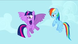 Size: 1280x720 | Tagged: safe, screencap, rainbow dash, twilight sparkle, twilight sparkle (alicorn), alicorn, pegasus, pony, princess twilight sparkle (episode), bedroom eyes, female, mare, out of context