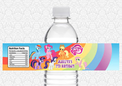 Size: 680x485 | Tagged: safe, derpibooru import, applejack, fluttershy, pinkie pie, rainbow dash, rarity, twilight sparkle, earth pony, pegasus, pony, unicorn, bottle, mane six, water bottle, wrapper