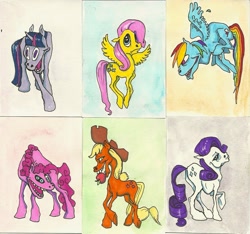 Size: 1505x1409 | Tagged: safe, artist:cindarellapop, derpibooru import, applejack, fluttershy, pinkie pie, rainbow dash, rarity, twilight sparkle, earth pony, pegasus, pony, unicorn, wat