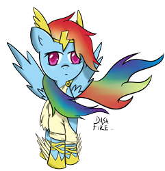 Size: 2887x2994 | Tagged: safe, artist:dashfire, rainbow dash, pegasus, pony, clothes, costume, hermes, solo